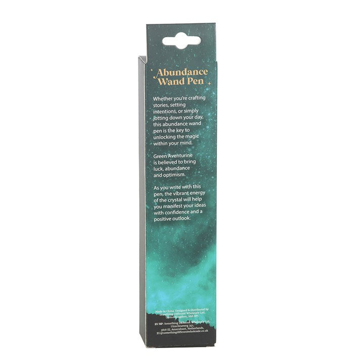 Abundance Green Aventurine Crystal Wand Pen.