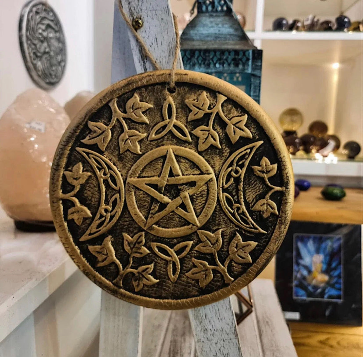 Bronze Terracotta Triple moon plaque.
