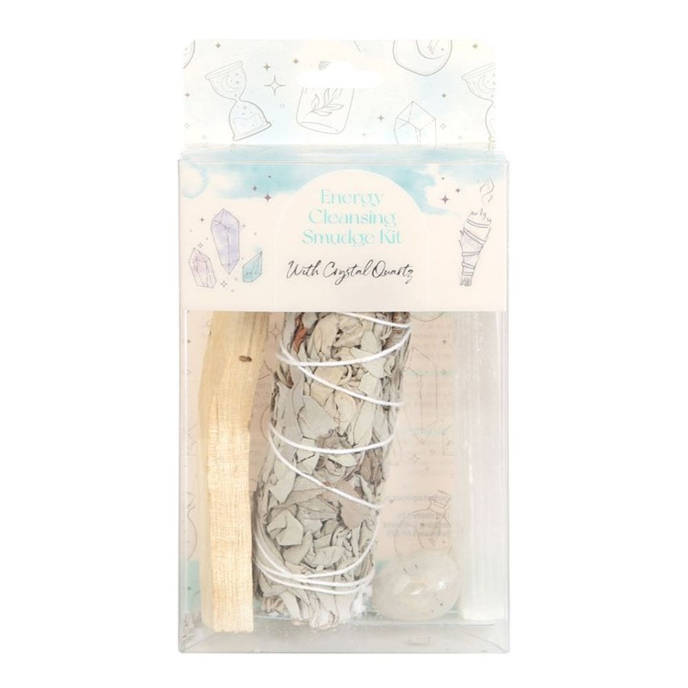 Smudge Kit with Clear Quartz Crystal.