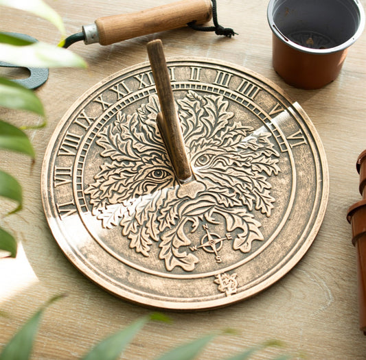 Green Man Terracotta Sundial by Lisa Parker - Wicked Witcheries