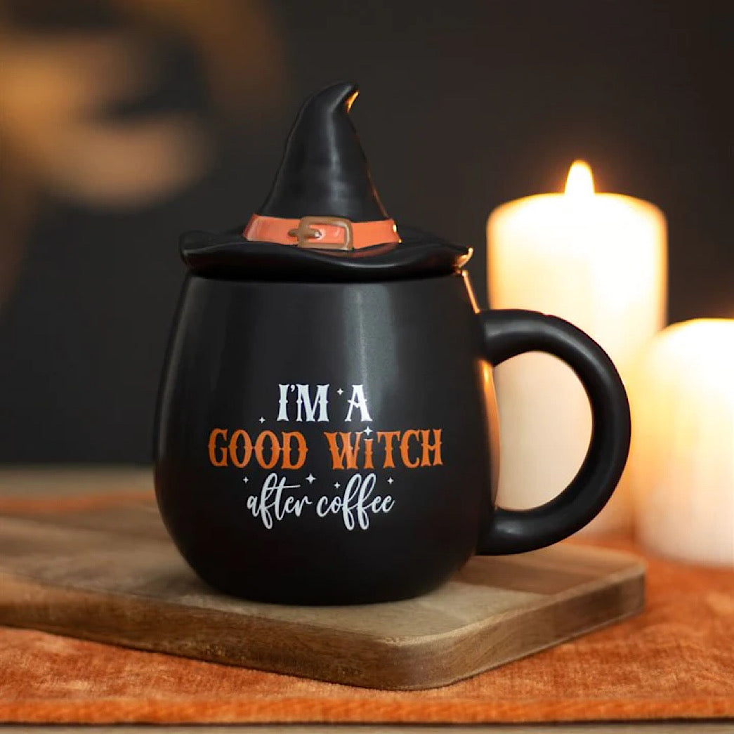 I'm a Good Witch After Coffee Topped Mug - Wicked Witcheries