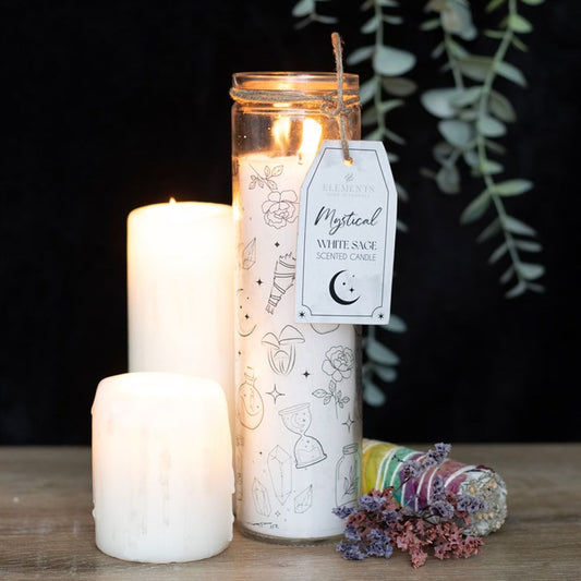 Mystical White Sage Tube Candle - Wicked Witcheries