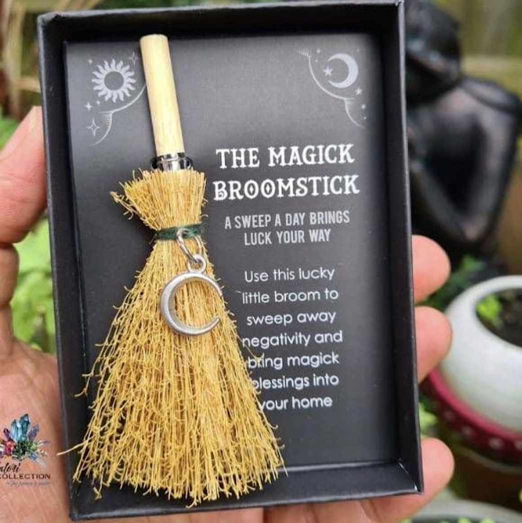 Crescent Moon Mini Magick Broomstick - Wicked Witcheries