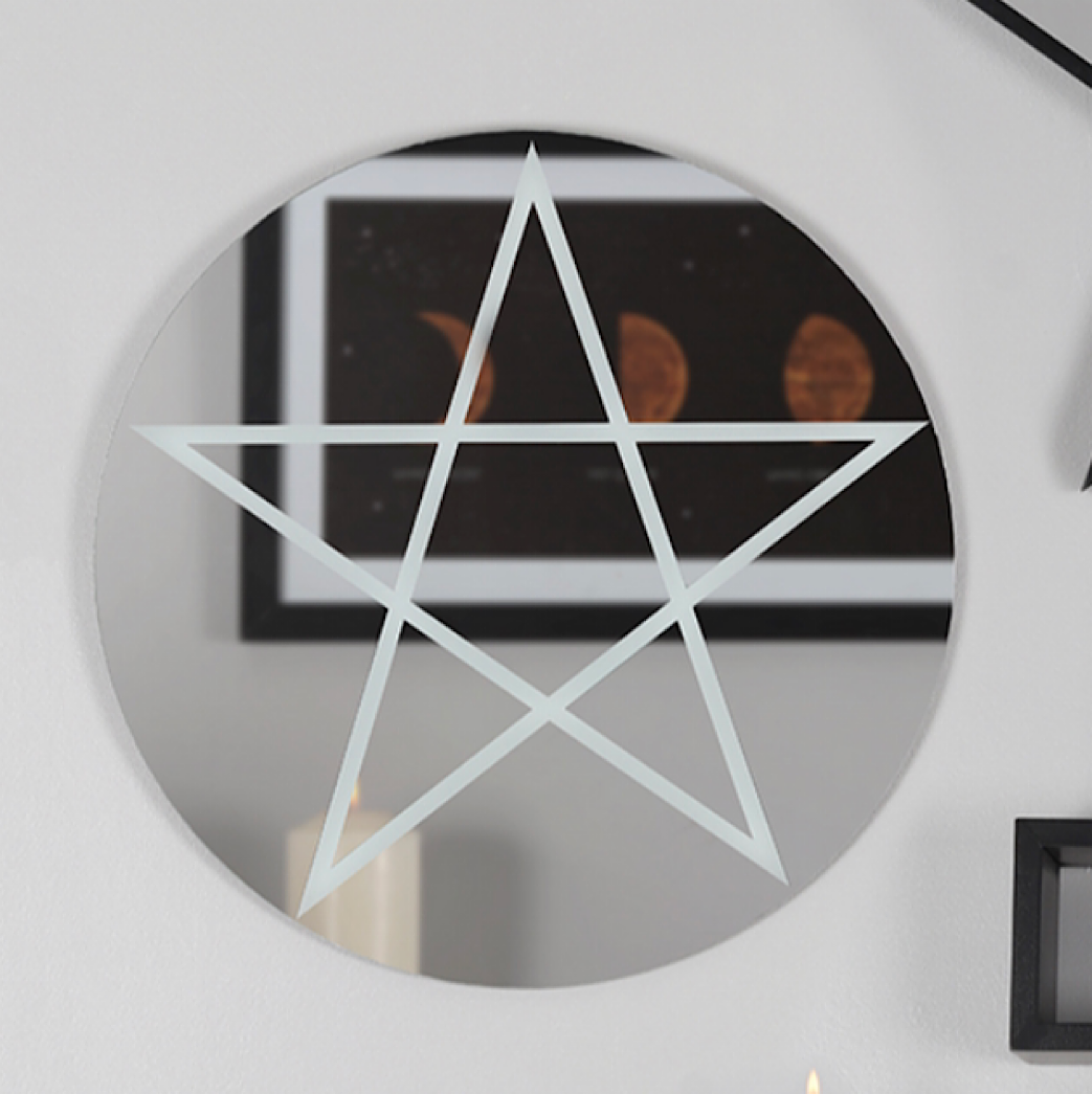 Round Pentagram Mirror - Wicked Witcheries