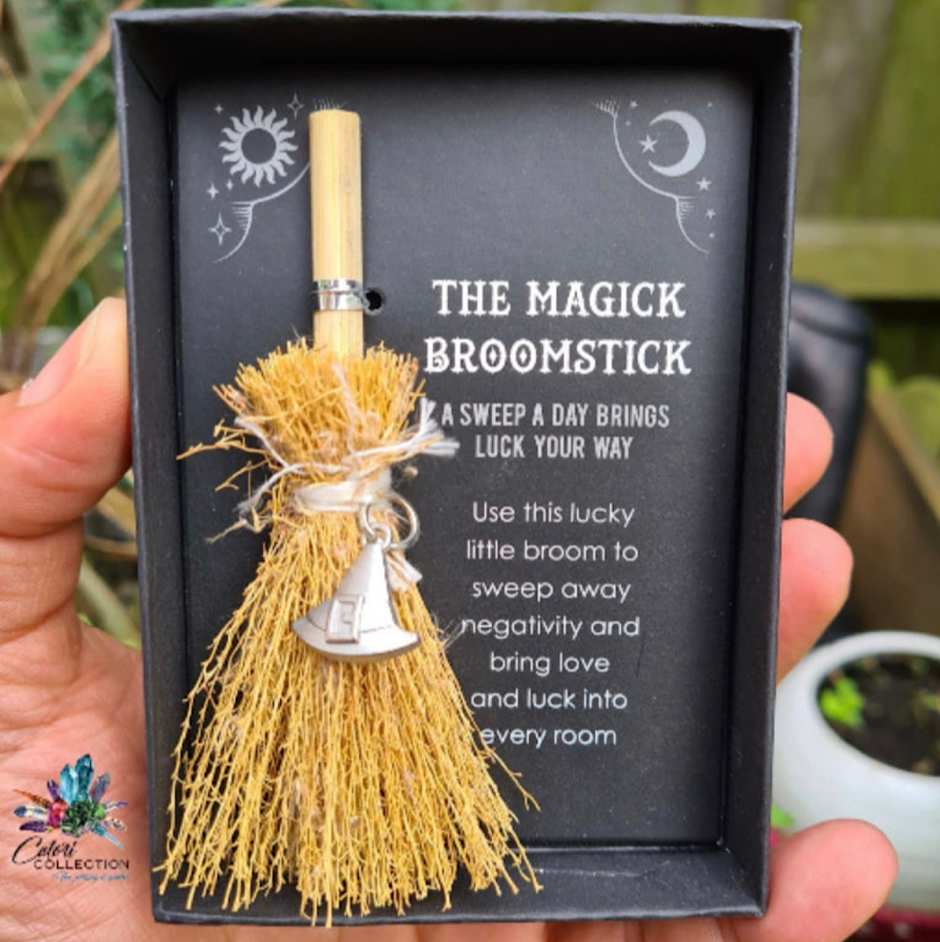 Witch Hat Mini Magick Broomstick - Wicked Witcheries