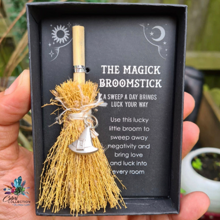Witch Hat Mini Magick Broomstick - Wicked Witcheries
