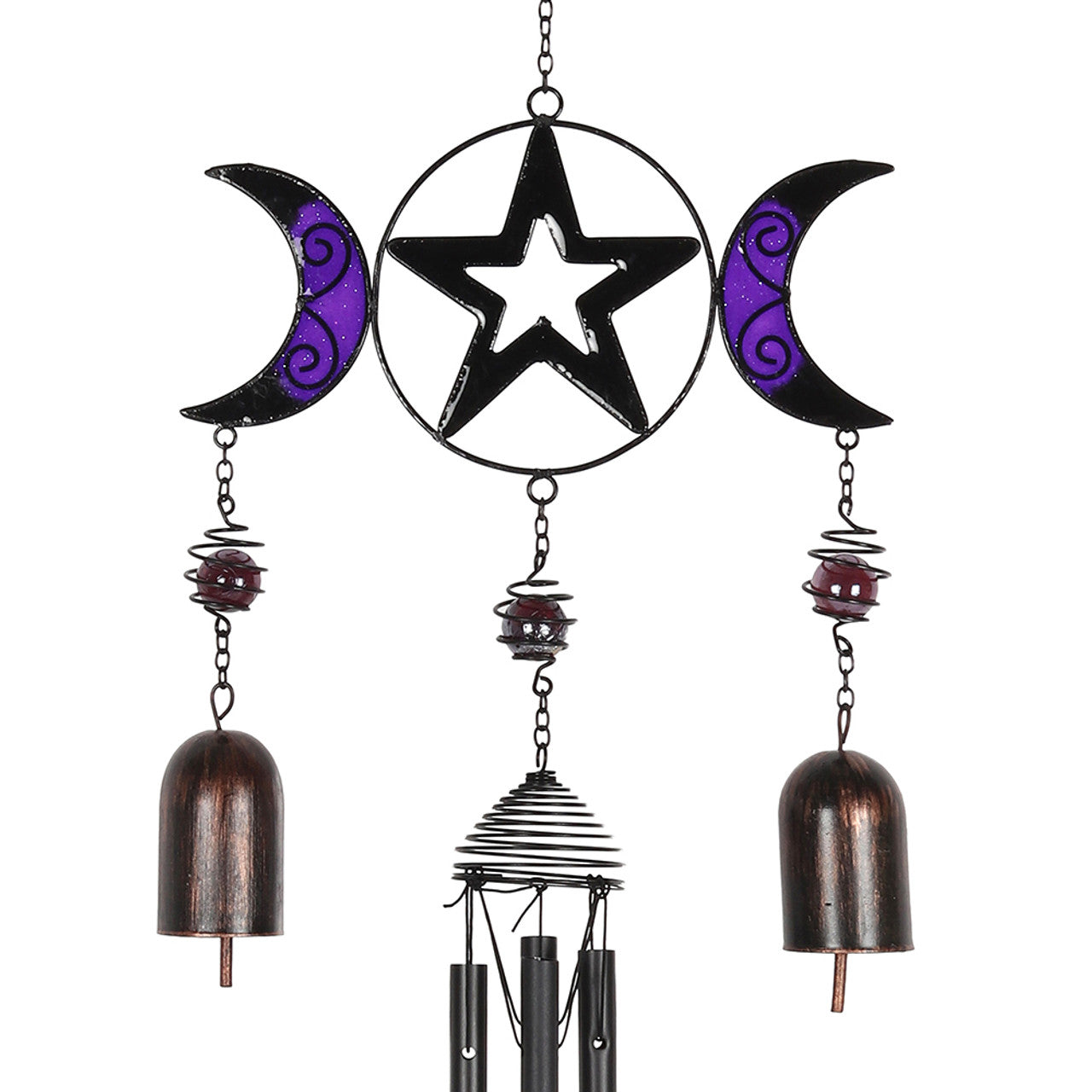 Triple Moon Windchime with Bells - Wicked Witcheries