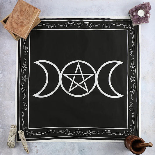 70x70cm Triple Moon Altar Cloth - Wicked Witcheries