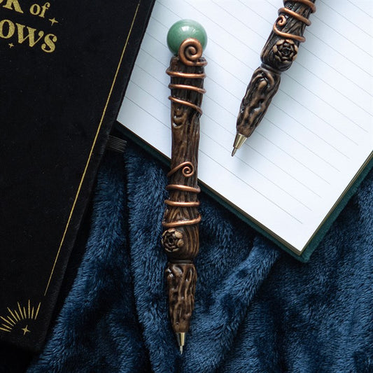 Abundance Green Aventurine Crystal Wand Pen.