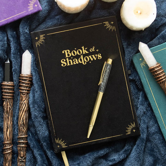 Book of Shadows Journal with Black Obsidian Crystal Pen.