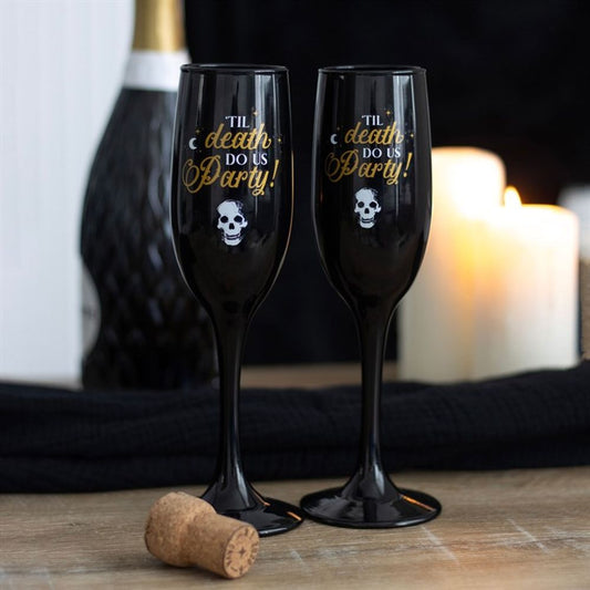 Til Death Do Us Party Champagne Flute Set - Wicked Witcheries