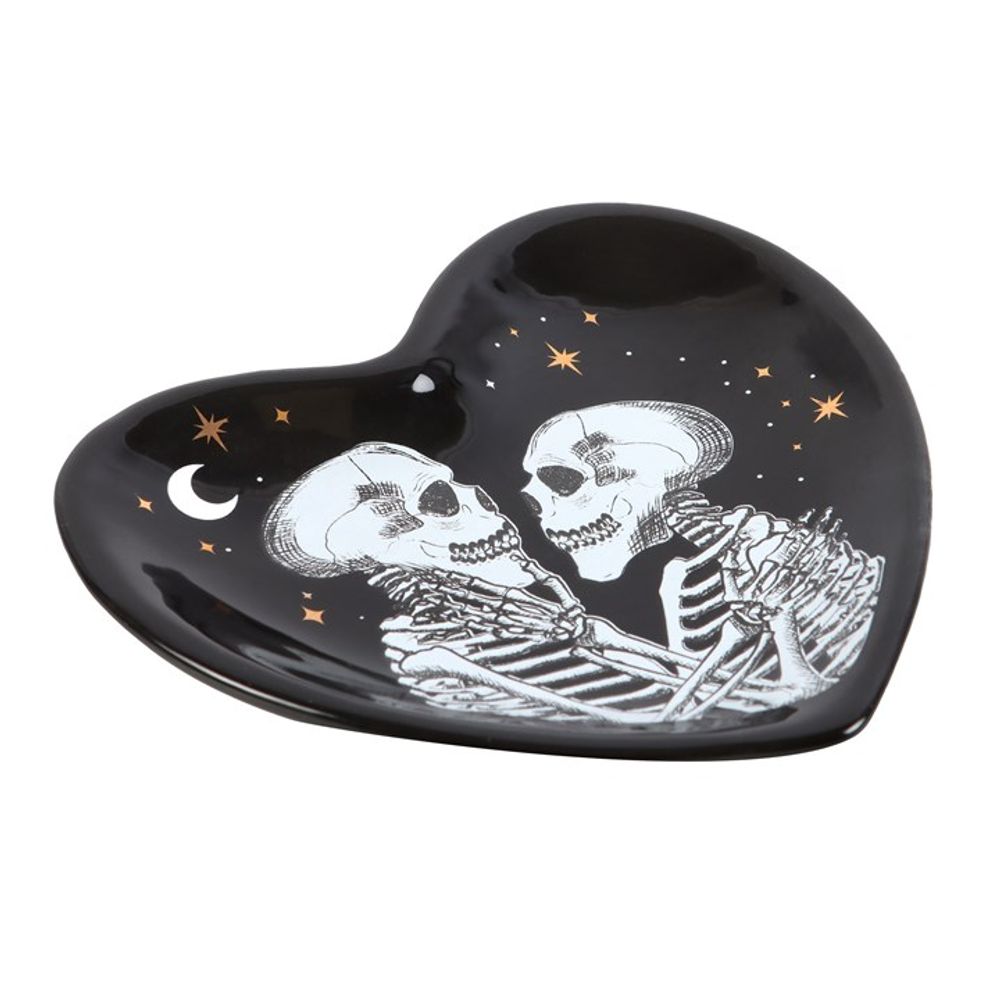 Skeleton Couple Heart Trinket Dish - Wicked Witcheries