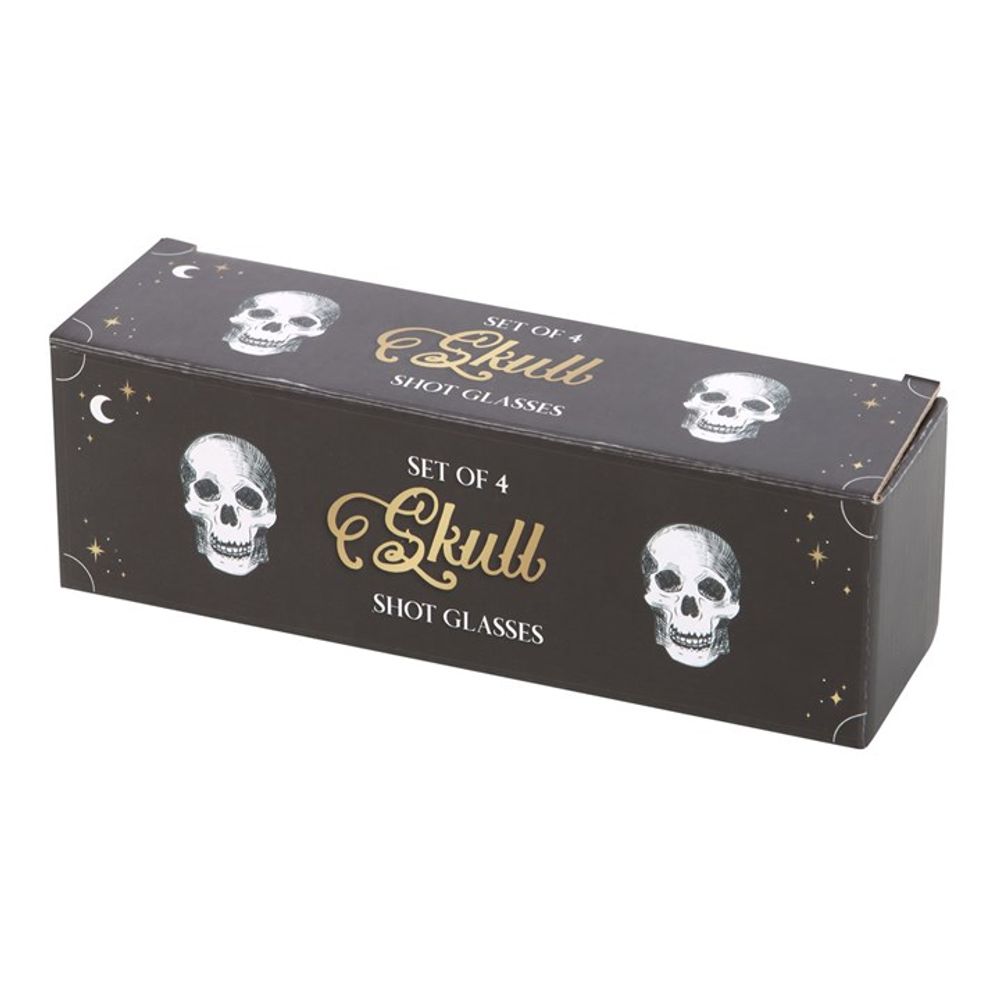 Set of 4 Skull Shot Glasses Set - Wicked Witcheries