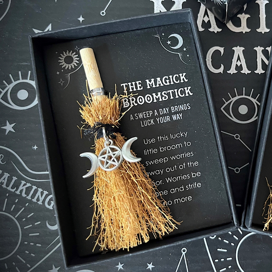 Triple Moon Mini Magick Broomstick.