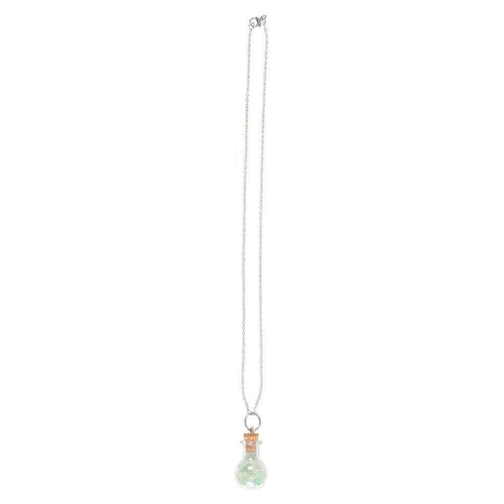 Luck Green Aventurine Crystal Chip Potion Bottle Necklace.