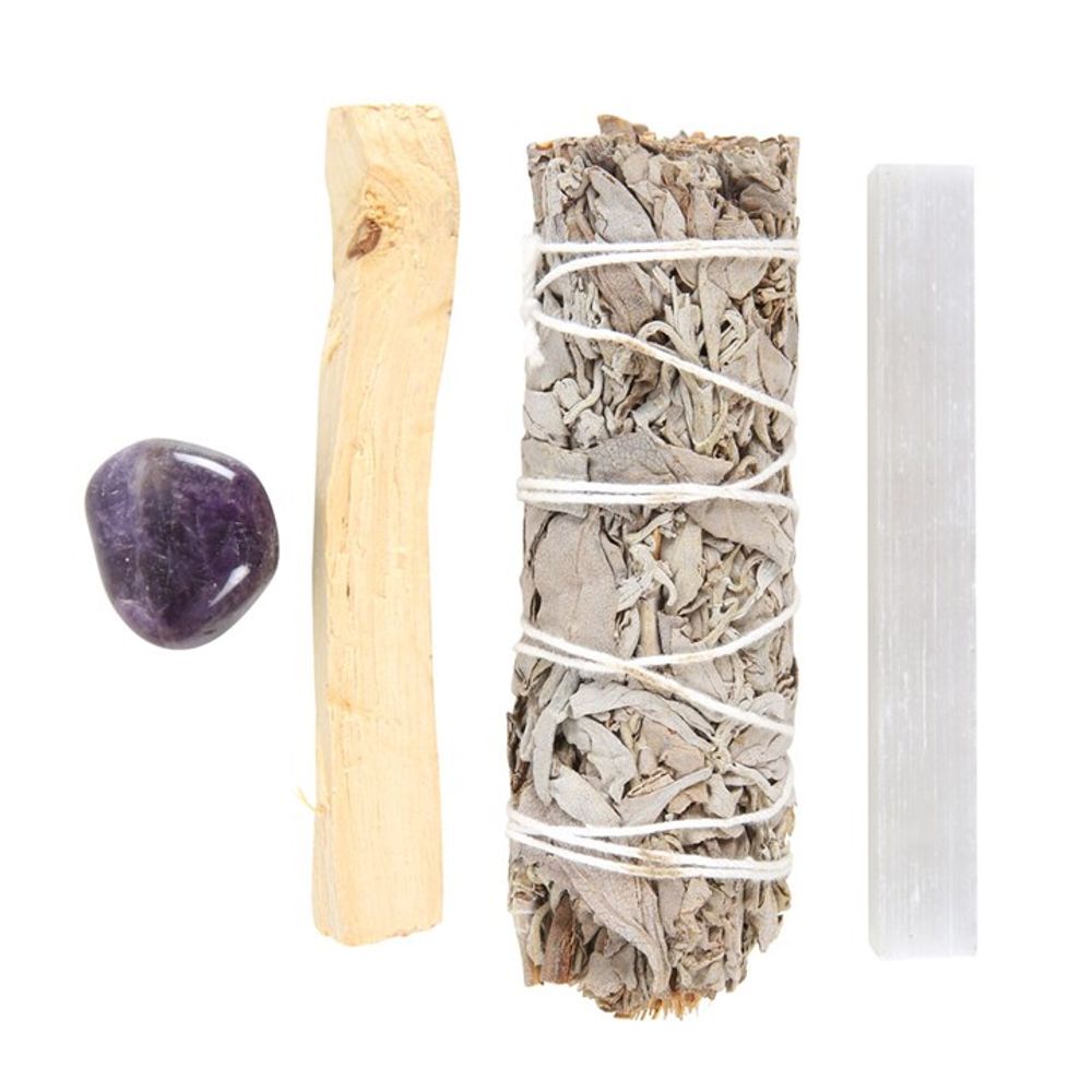 Smudge Kit with Amethyst Crystal.