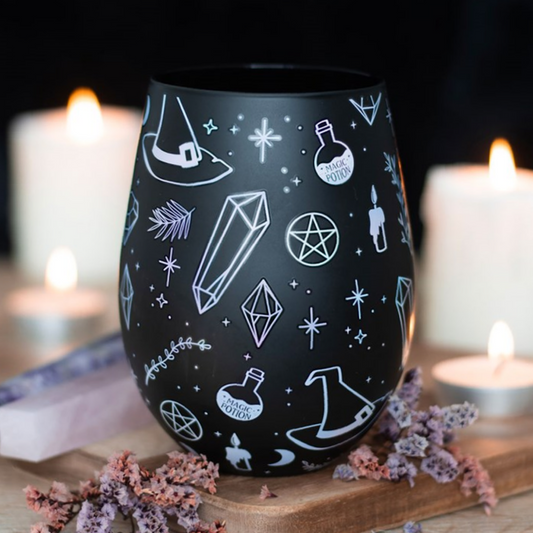 Crystal Witch Print Stemless Glass.