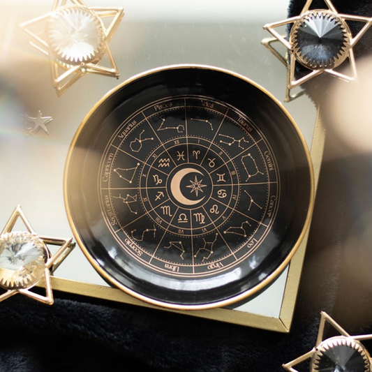 Black Astrology Wheel Trinket Dish.