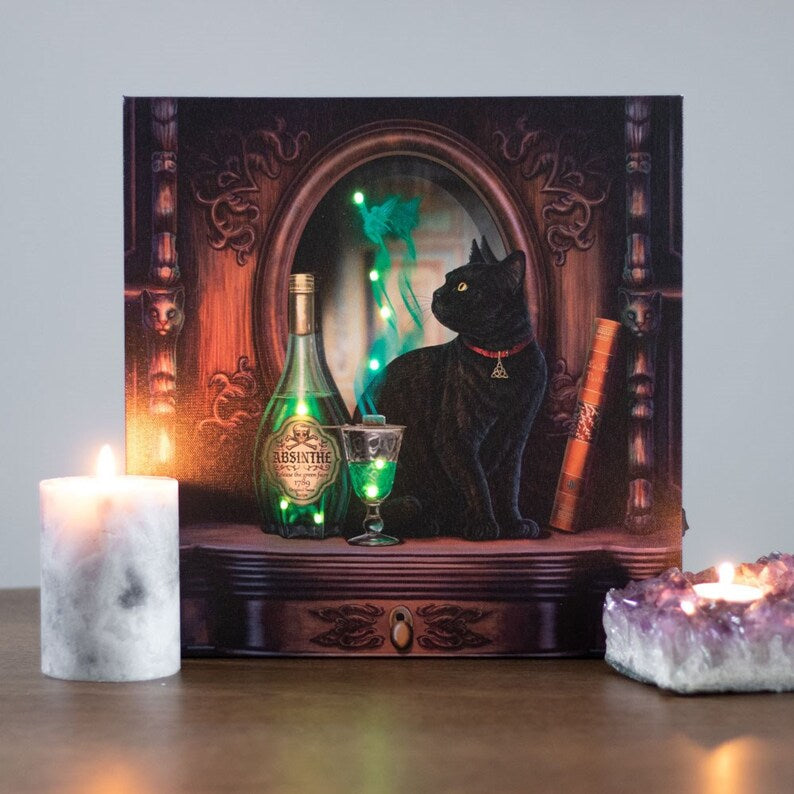Absinthe Light Up Canvas Plaque by Lisa Parker - Wicked Witcheries