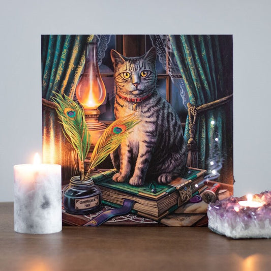 Book of Shadows Light Up Canvas Plaque by Lisa Parker - Wicked Witcheries