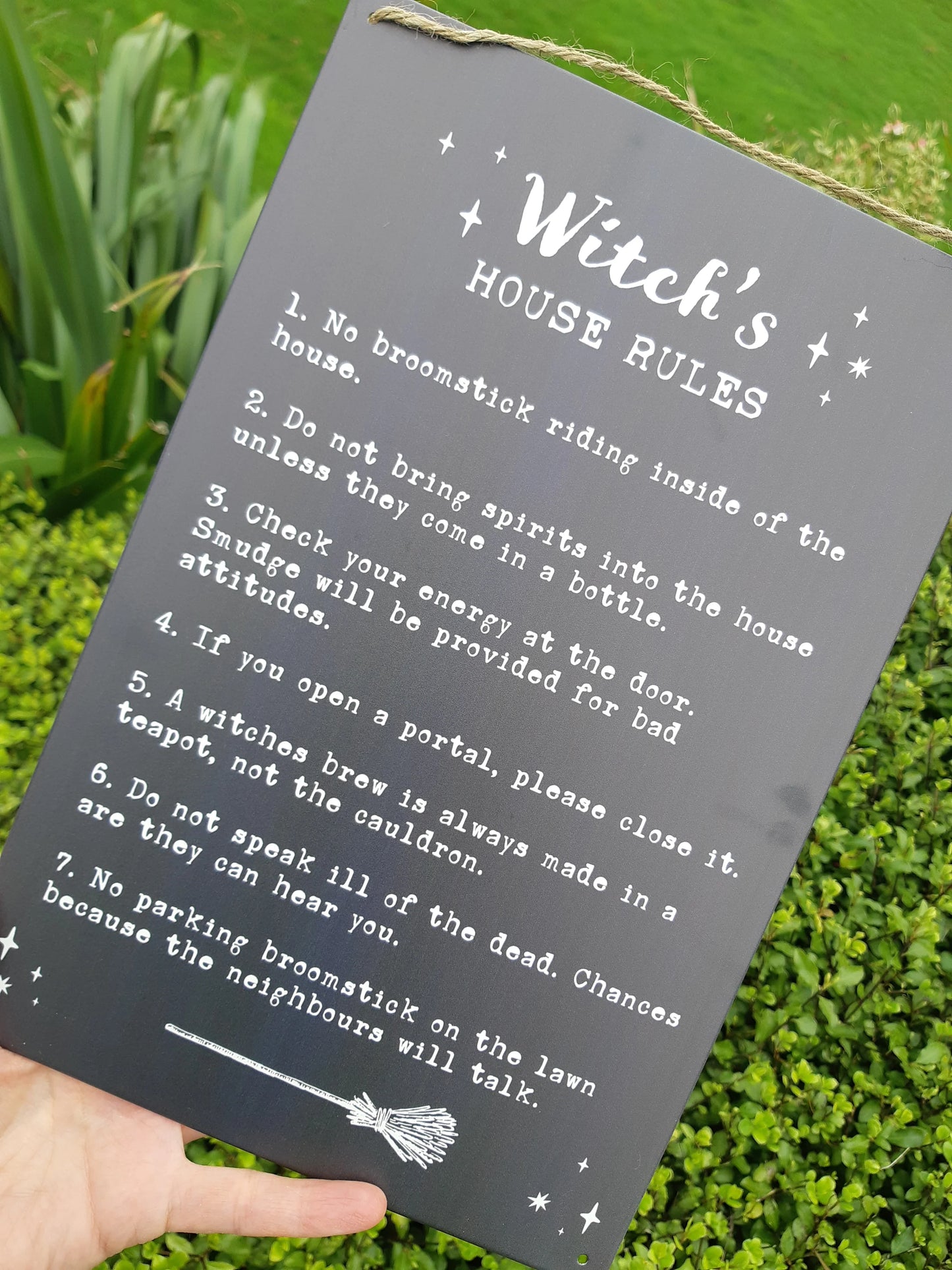 Witch's House Rules Metal Sign - Wicked Witcheries