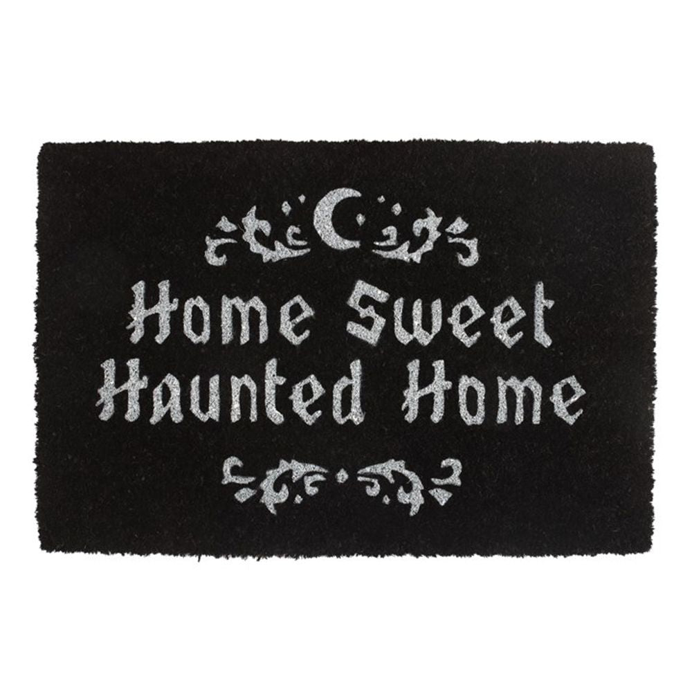 Black Home Sweet Haunted Home Doormat - Wicked Witcheries