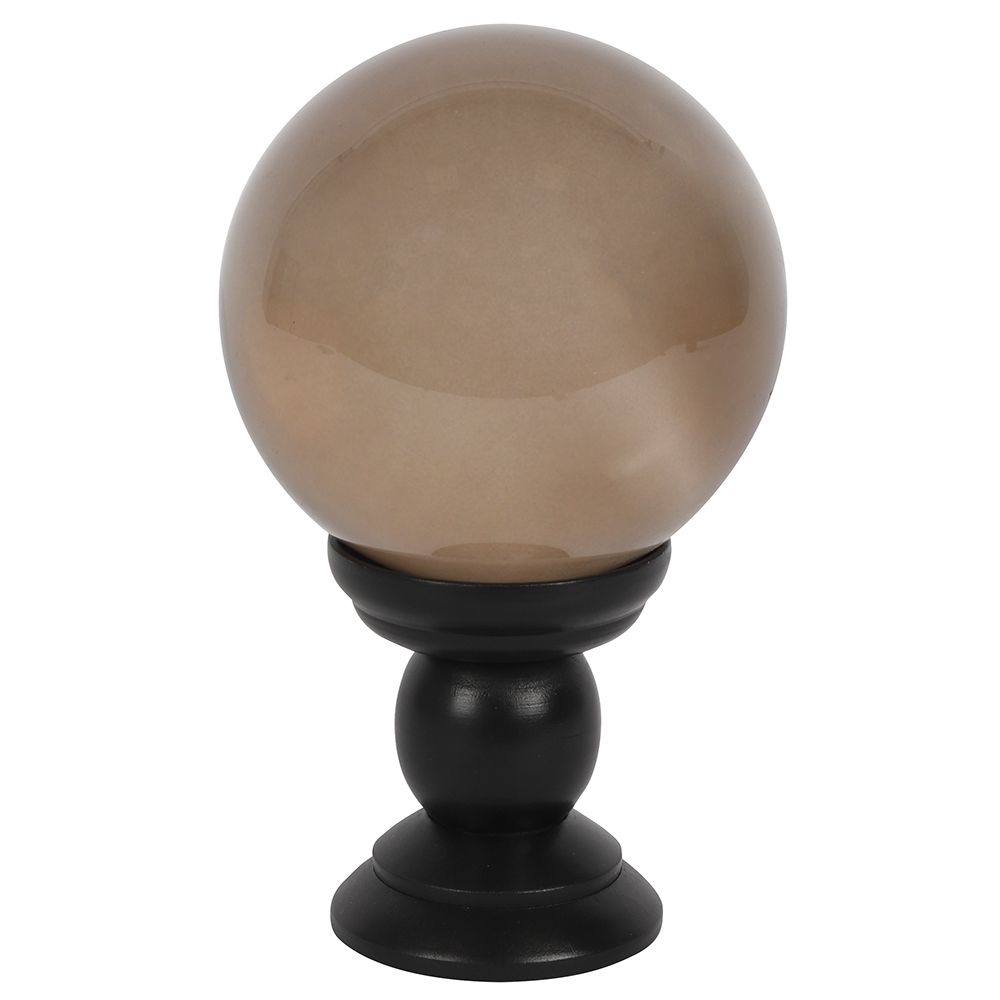 Large Smoke Grey Crystal Ball on Stand - Wicked Witcheries