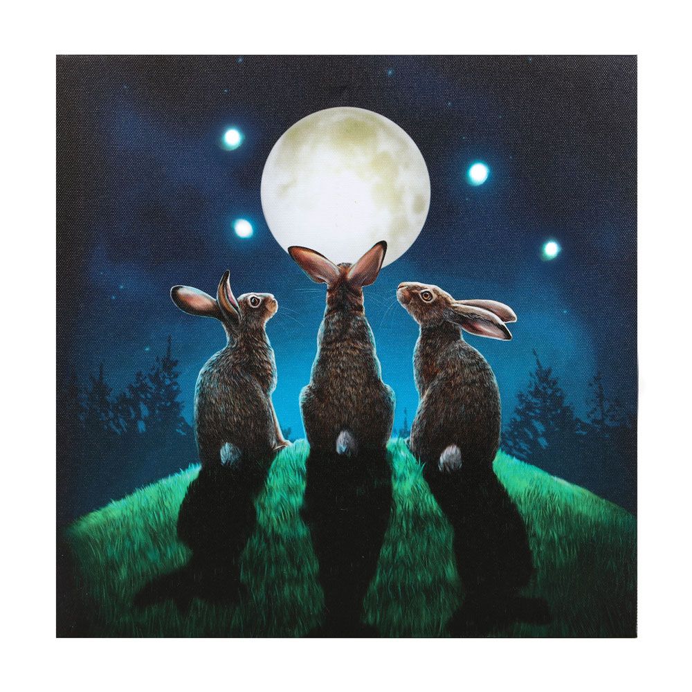 Moon Shadows Light Up Canvas Plaque by Lisa Parker - Wicked Witcheries