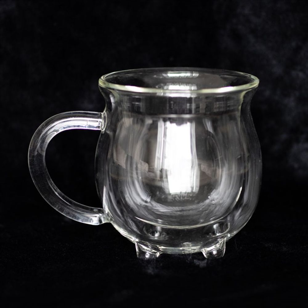 Clear Double Walled Glass Cauldron Mug - Wicked Witcheries