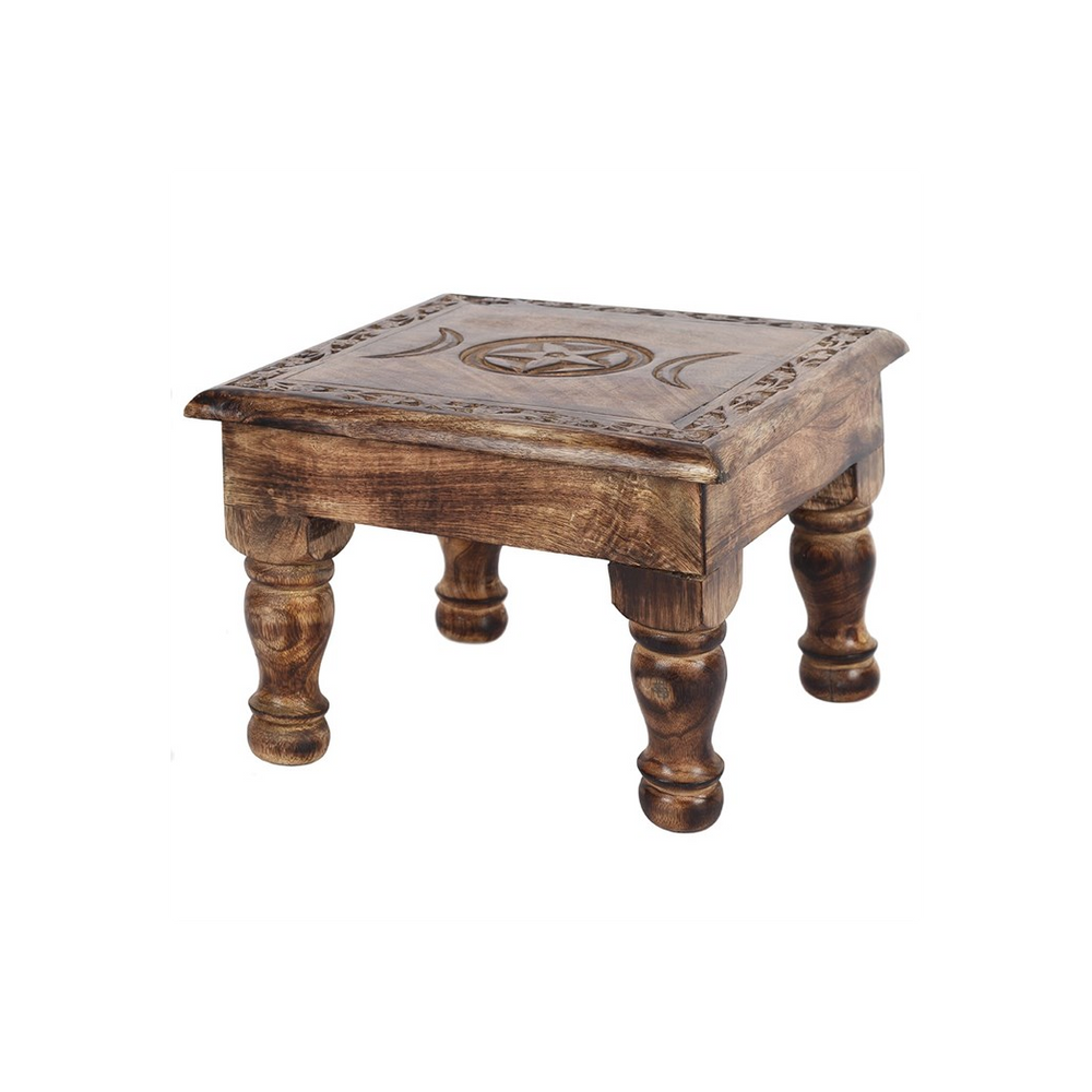 Triple Moon Altar Table with Detailed Border - Wicked Witcheries
