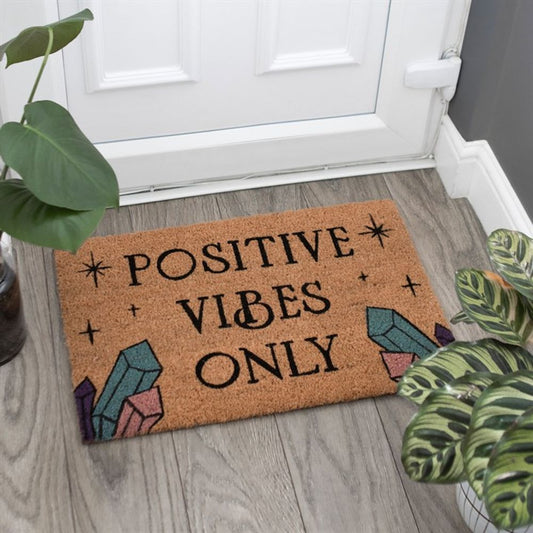 Natural Positive Vibes Only Doormat - Wicked Witcheries