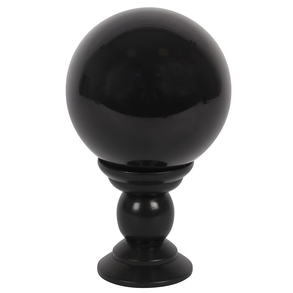 Large Black Crystal Ball on Stand - Wicked Witcheries