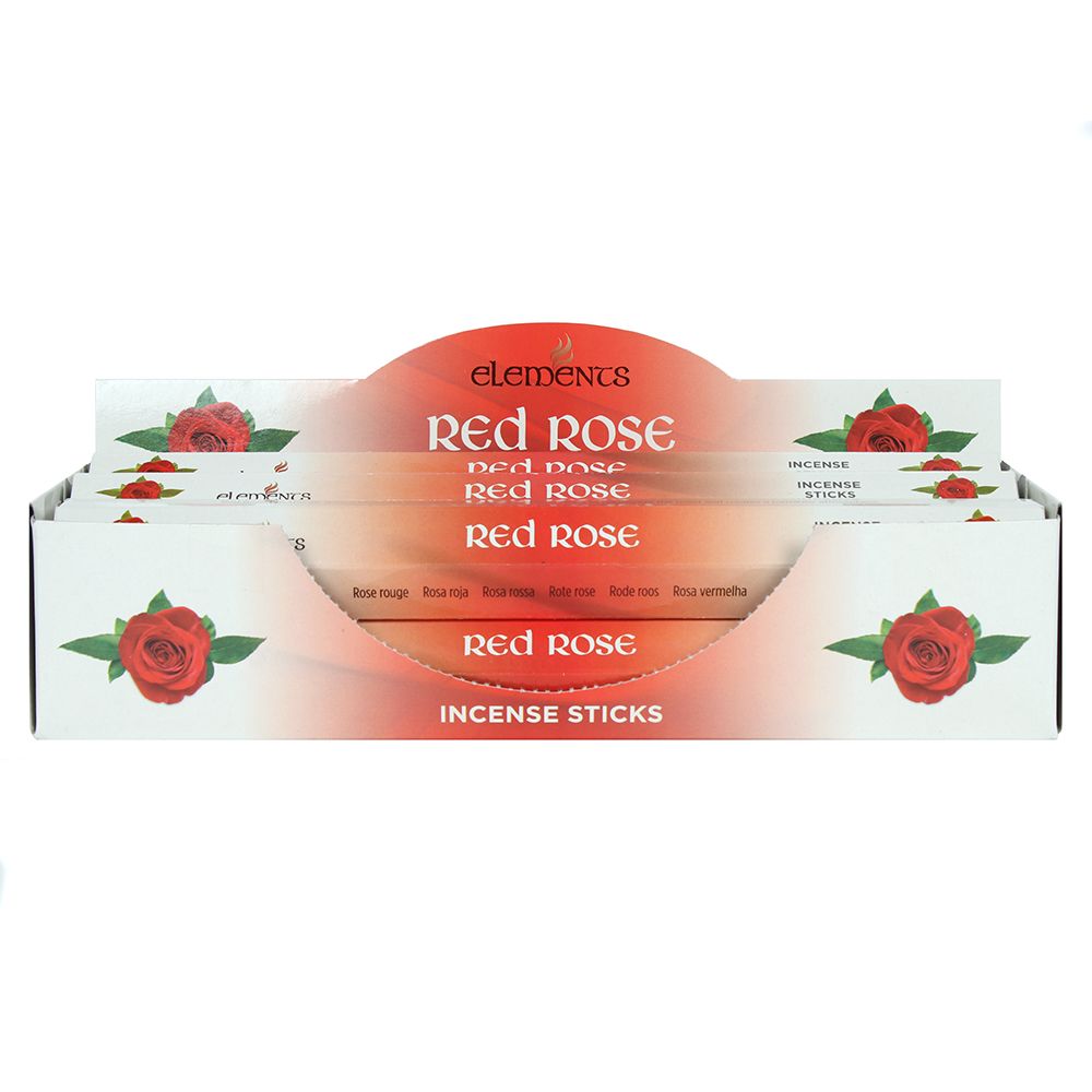 Set of 6 Packets of Elements Red Rose Incense Sticks - Wicked Witcheries