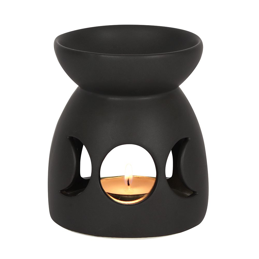 Black Triple Moon Cut Out Oil Burner - Wicked Witcheries