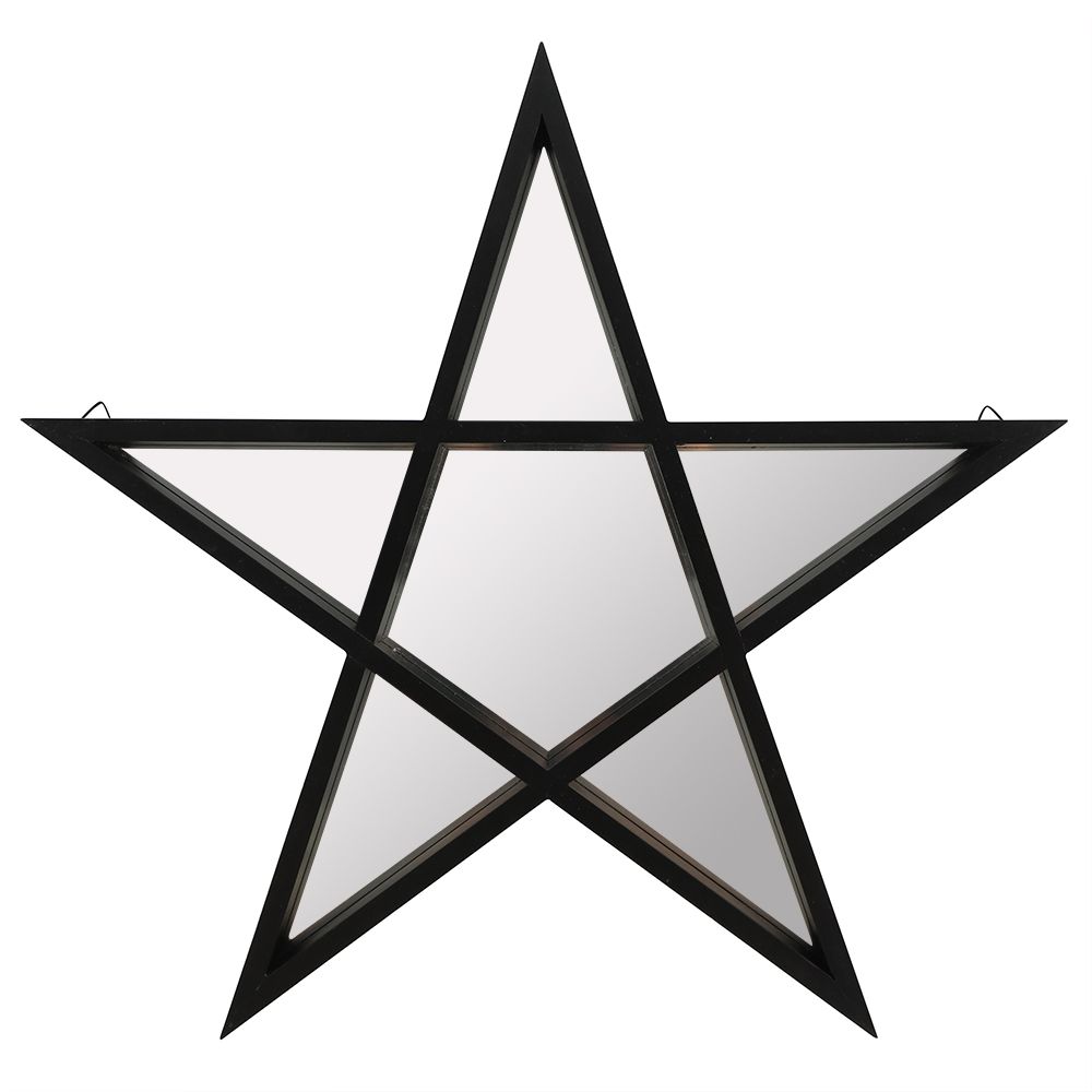 Black Framed Pentagram Mirror - Wicked Witcheries