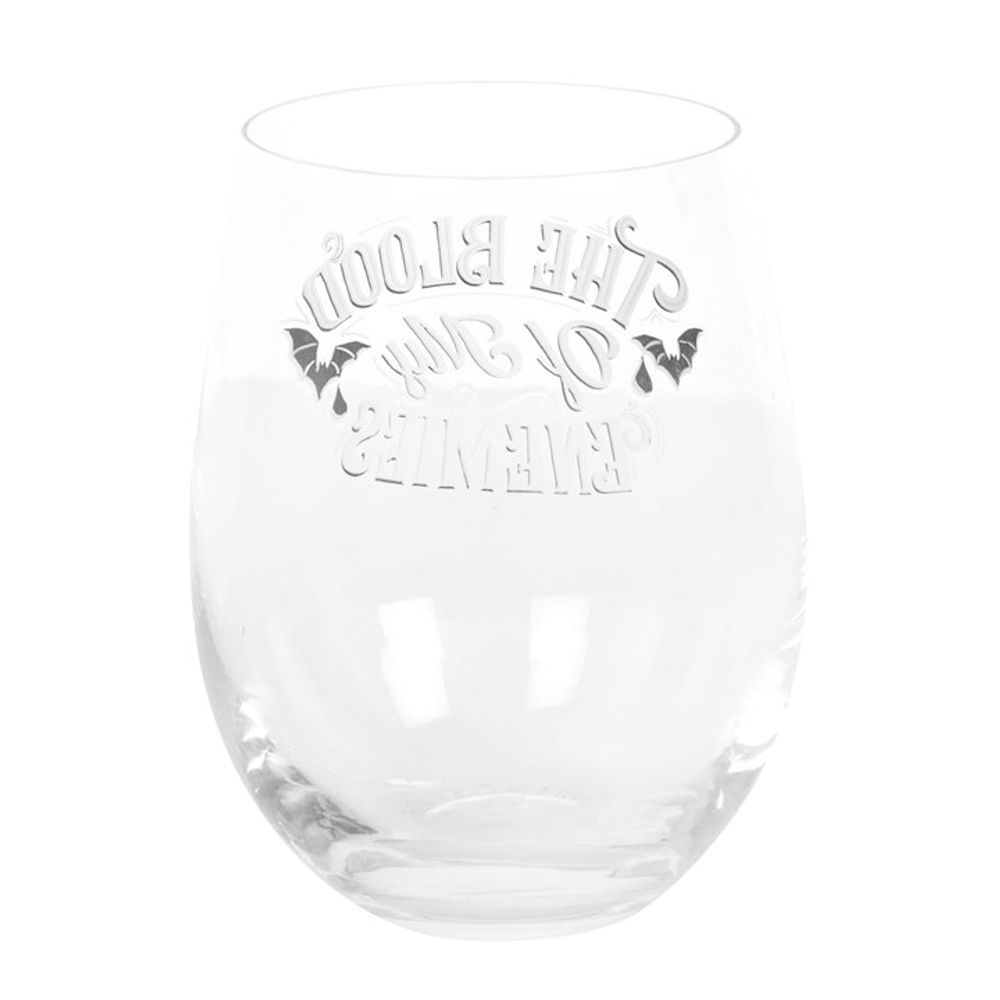 Blood Of My Enemies Stemless Wine Glass - Wicked Witcheries
