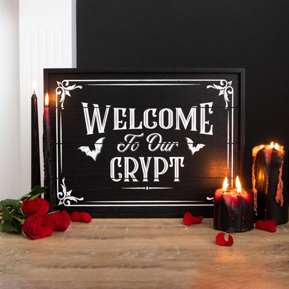 Welcome To Our Crypt Wall Plaque - Wicked Witcheries