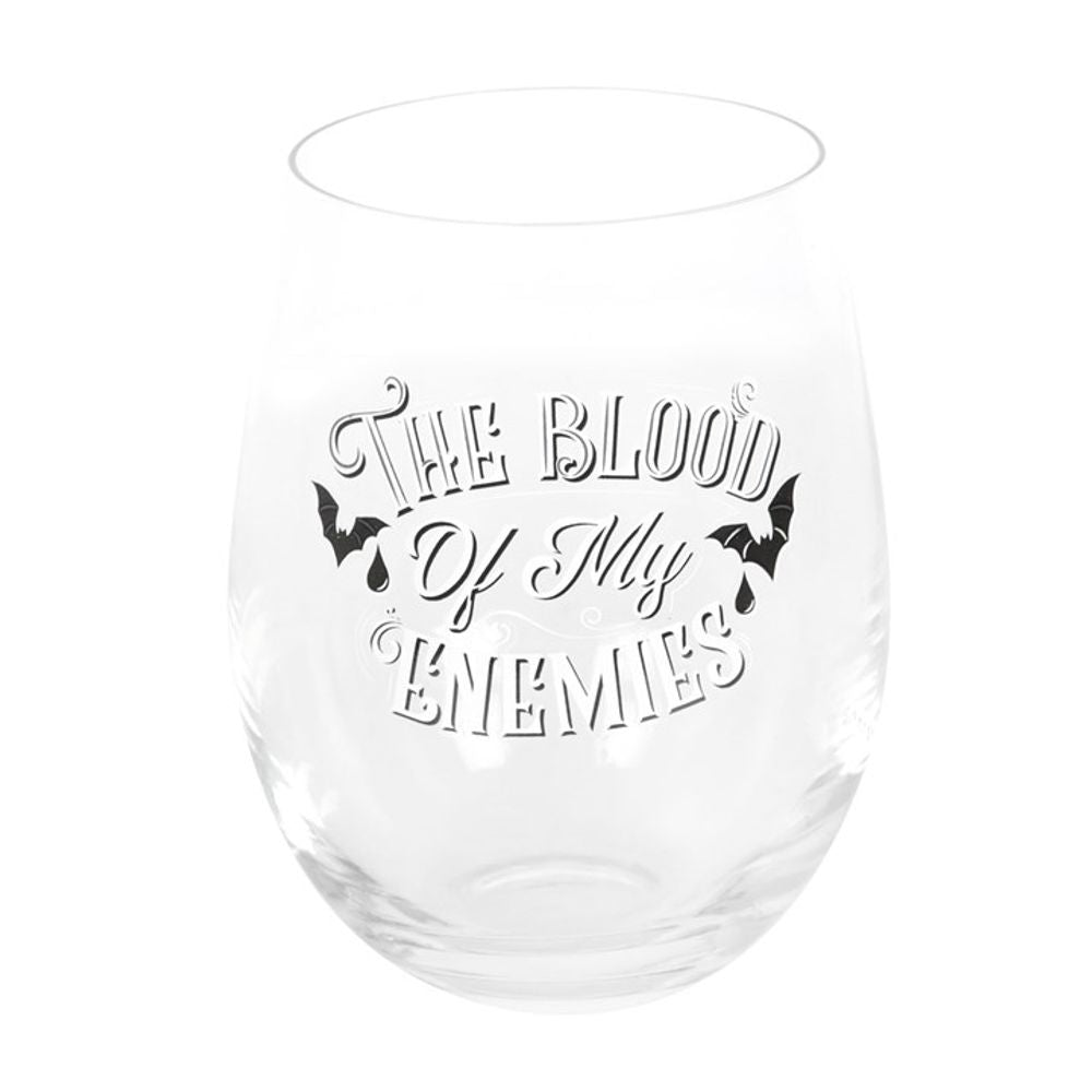 Blood Of My Enemies Stemless Wine Glass - Wicked Witcheries