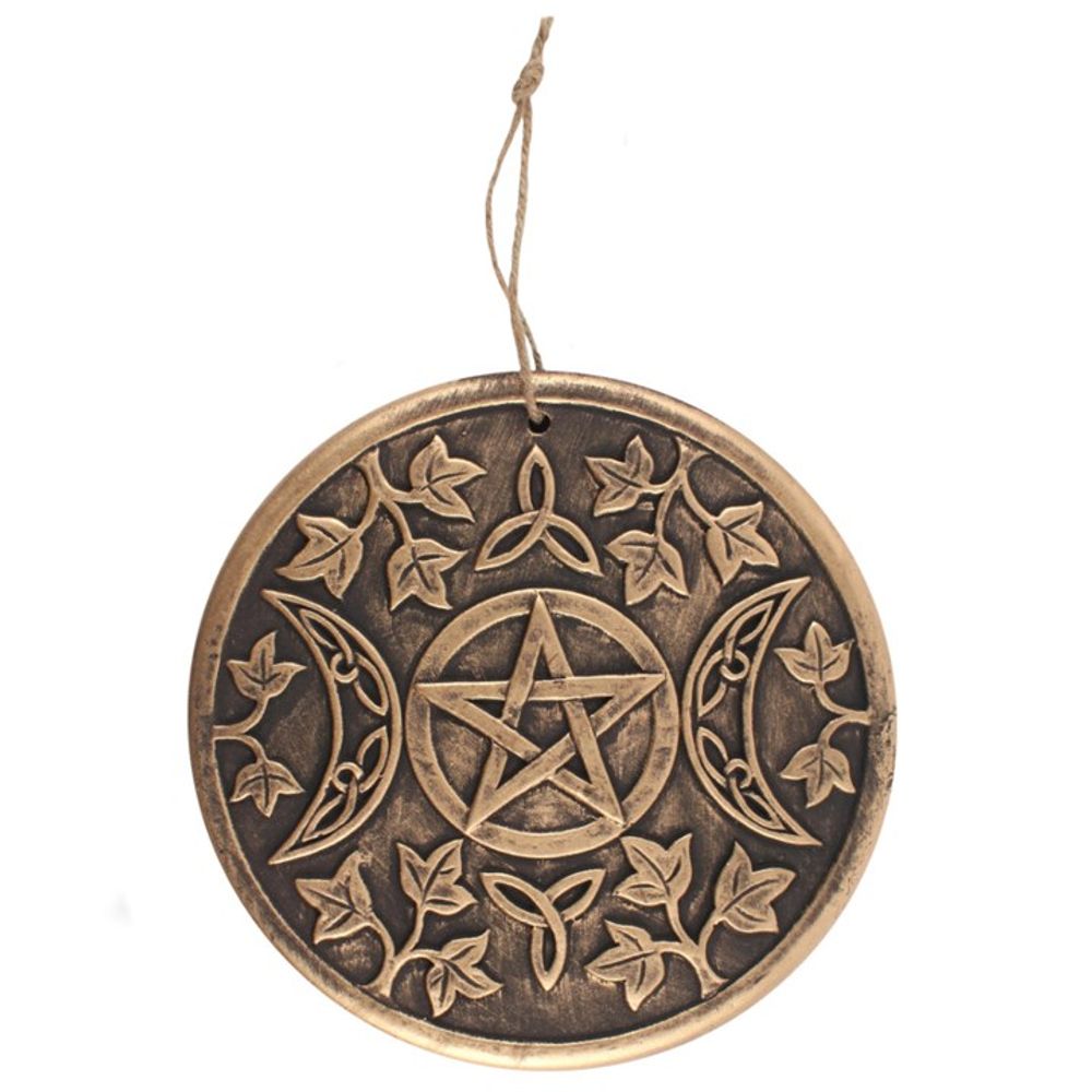 Bronze Terracotta Triple moon plaque - Wicked Witcheries