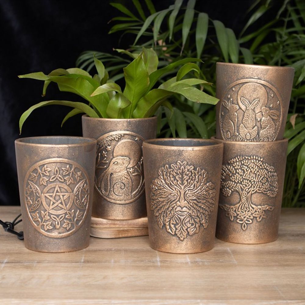 Triple Moon Bronze Terracotta Plant Pot by Lisa Parker - Wicked Witcheries