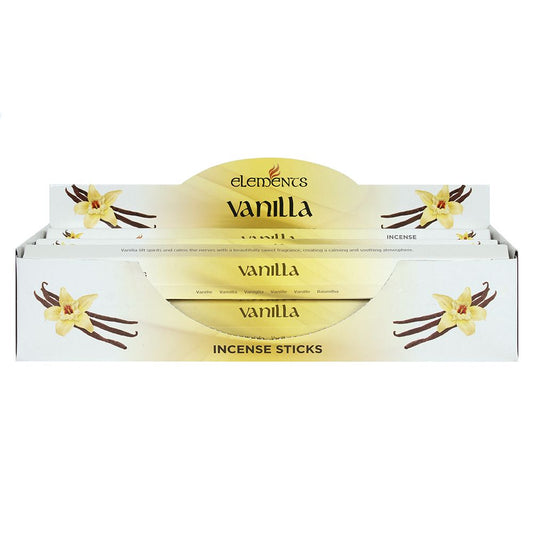 Set of 6 Packets of Elements Vanilla Incense Sticks.